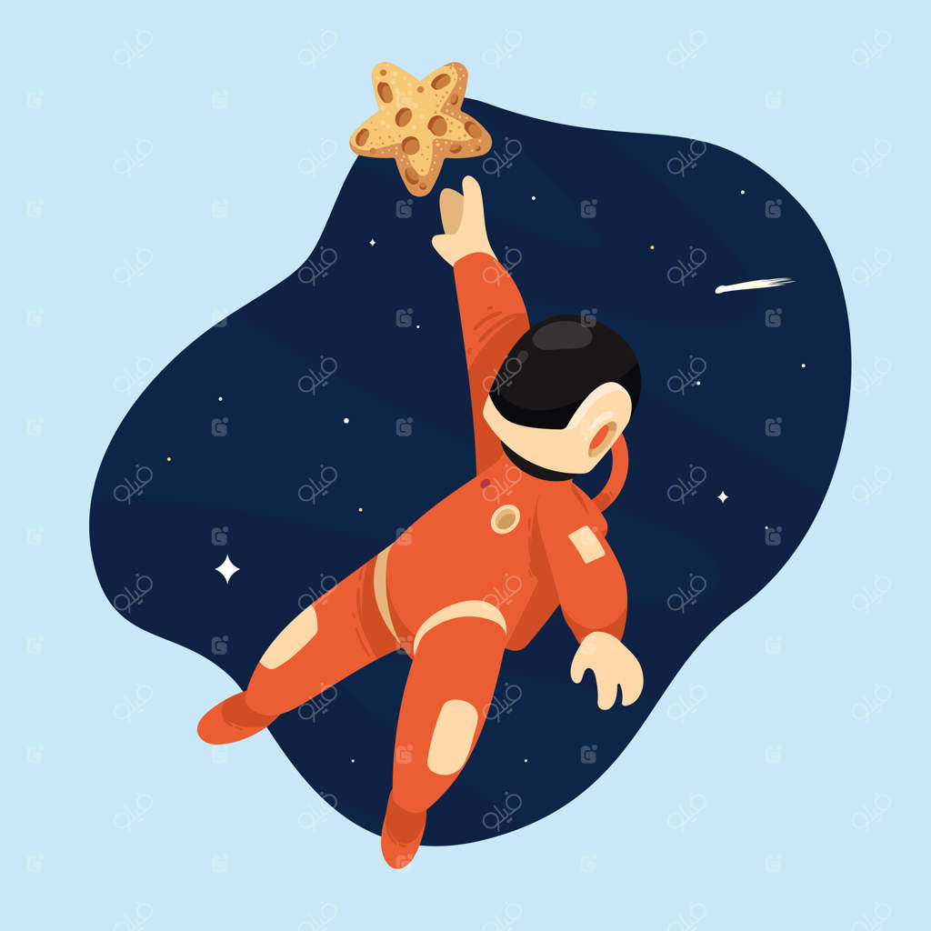 فضانورد همراه با ستاره