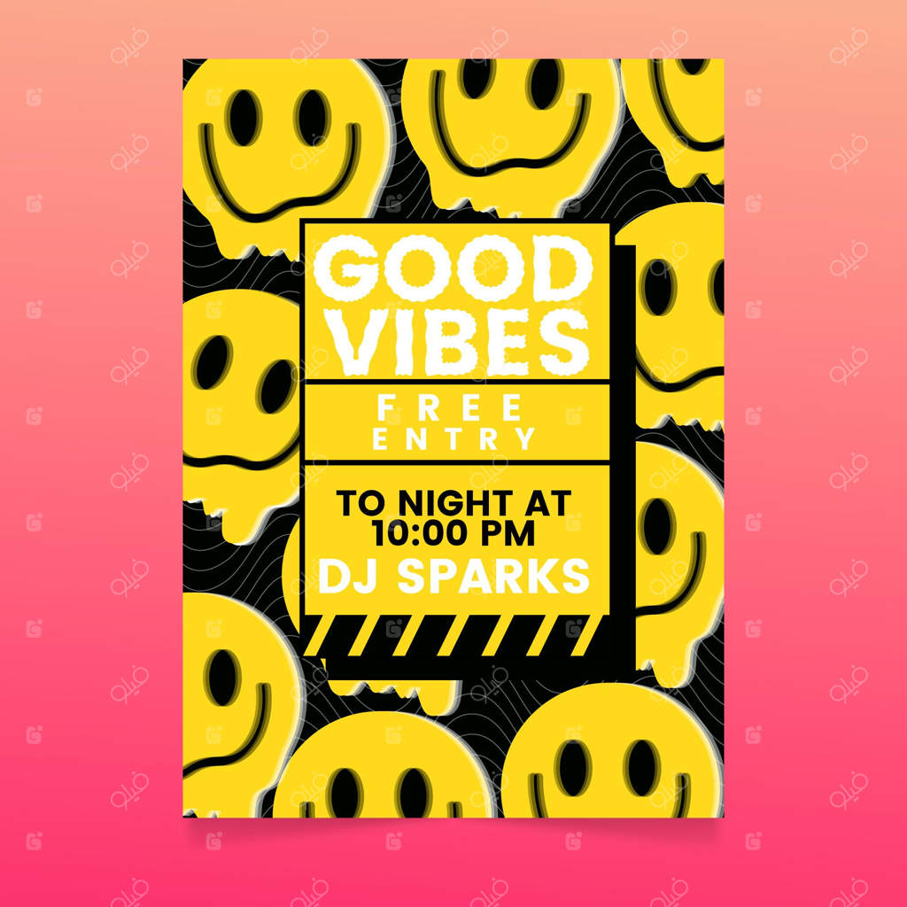 قالب پوستر ایموجی اسیدی