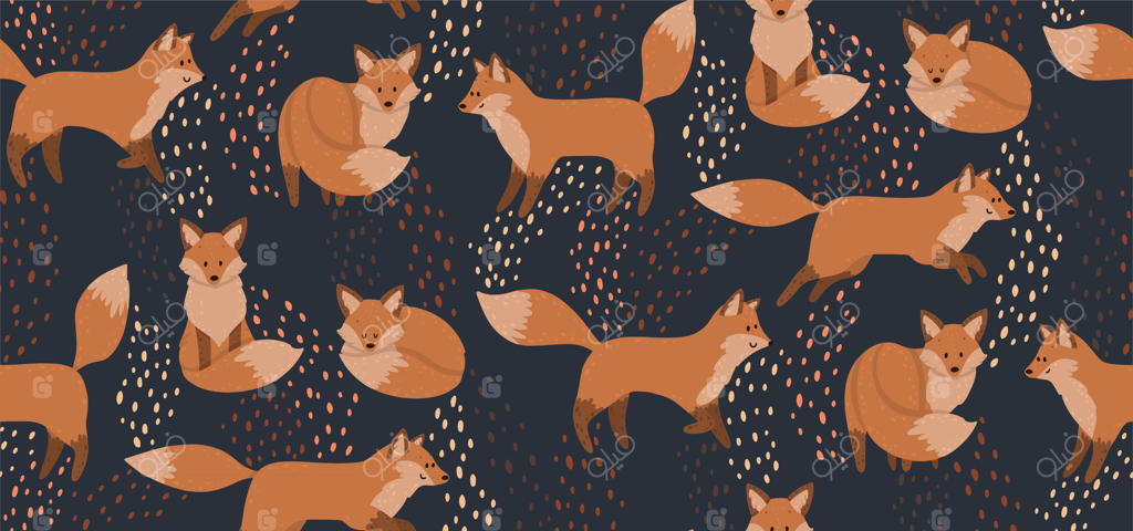 پترن زیبا و یکدست با روباه‌های قرمز