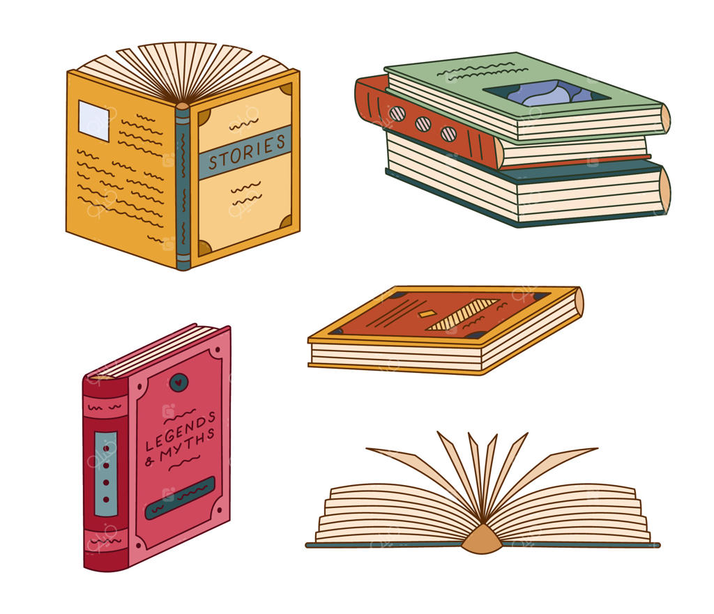 تصاویر کتاب‌های مختلف برای داستان‌گویی حرفه‌ای وکتور