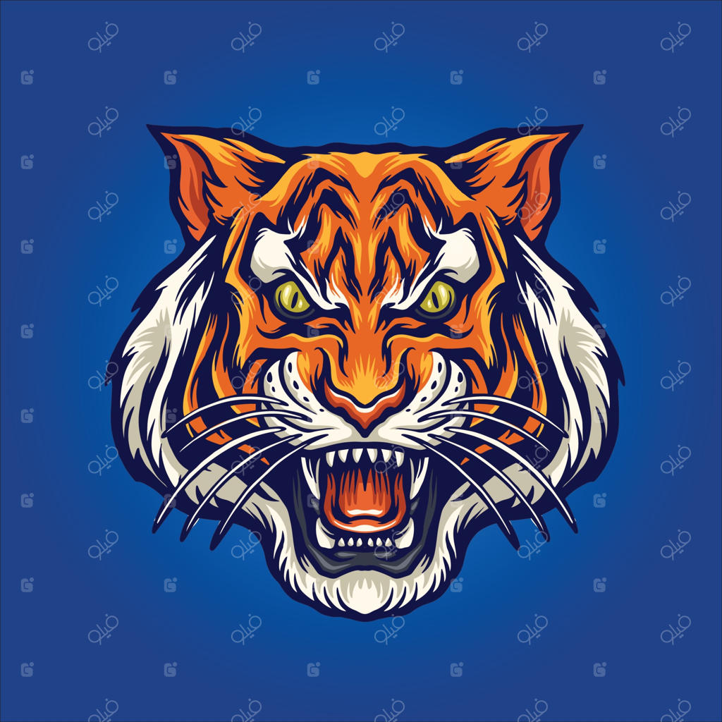 مسکات ای‌اسپورت طرح سر ببر خشمگین
