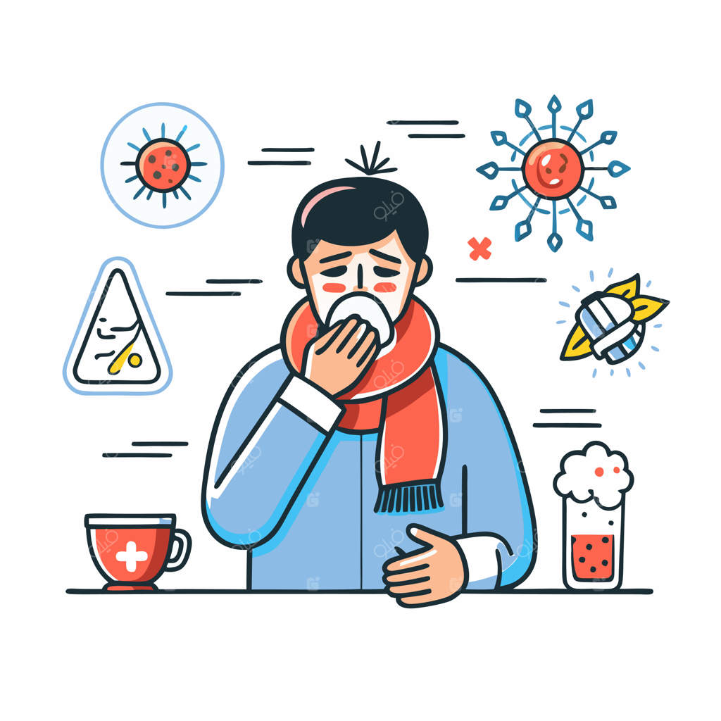 فردی که از رنج‌های سرما خوردگی رنج می‌برد