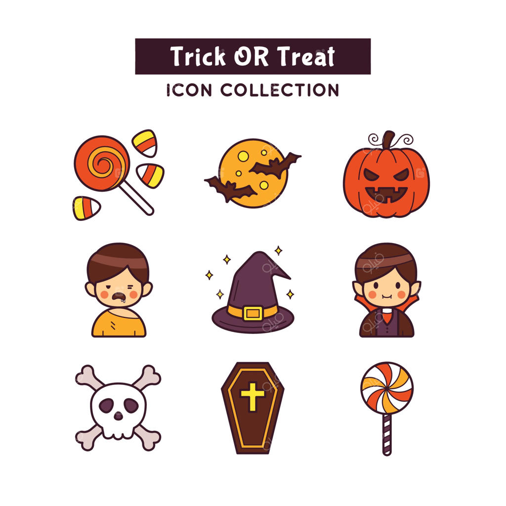 آیکون‌های کارتونی المان‌های هالووین