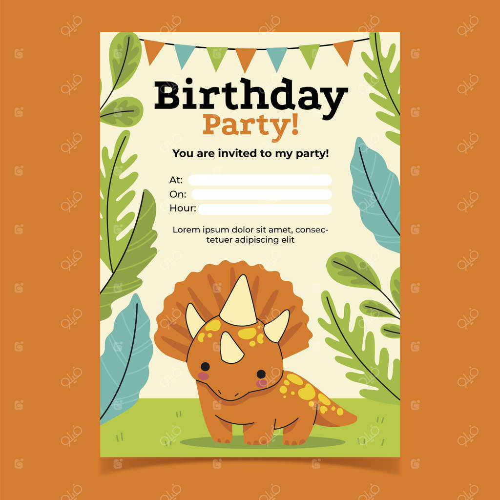 کارت دعوت جشن کودکان با طراحی دستی