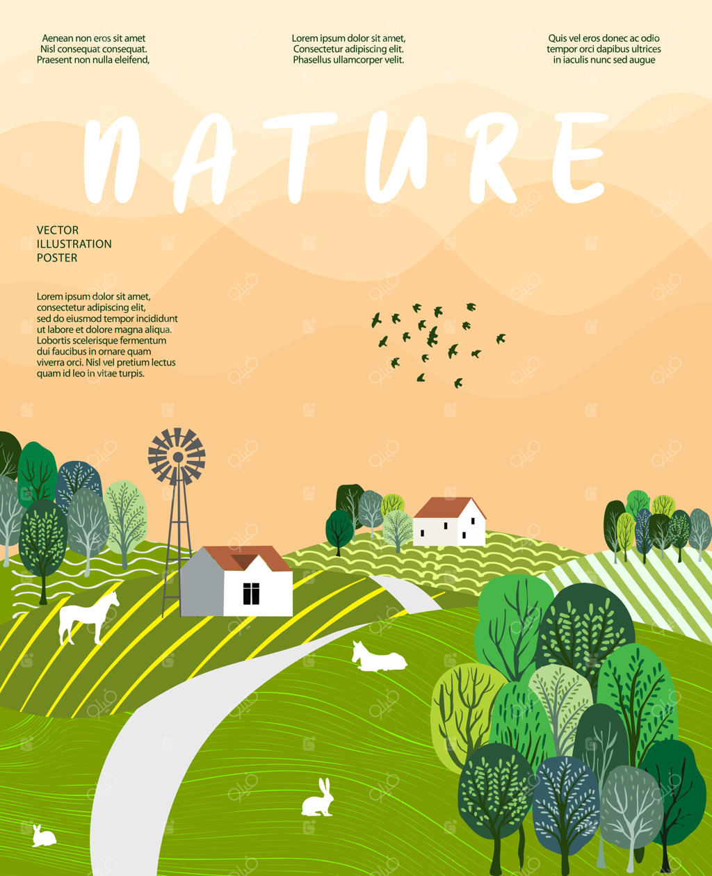 پوستر هنری معاصر از طبیعت و منظره