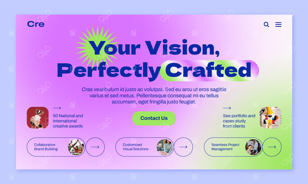 صفحه فرود شرکتی واقع‌گرایانه