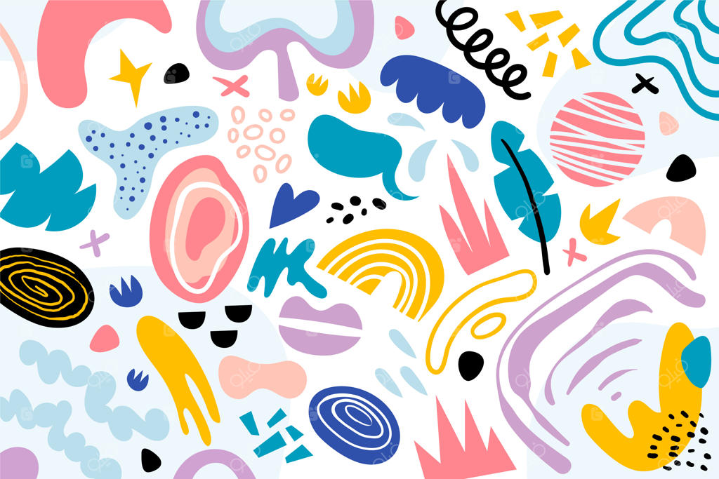 پس‌زمینه‌ای با اشکال انتزاعی و ارگانیک دستیابی شده