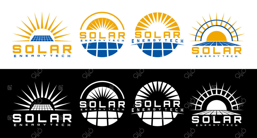 طراحی لوگوی پنل انرژی خورشیدی به صورت وکتور
