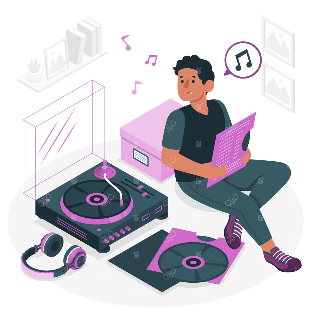 تصویر مفهومی دستگاه گرامافون