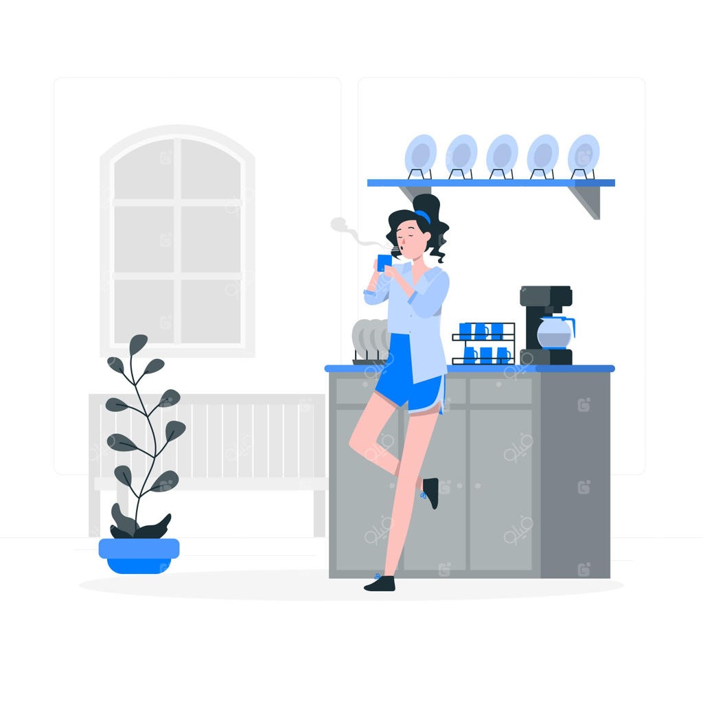 تصویرسازی مفهوم نوشیدنی داغ