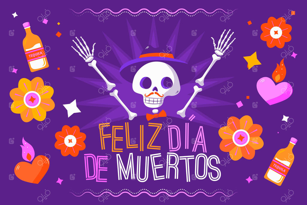 پیش‌زمینه روز مردگان با طراحی ساده