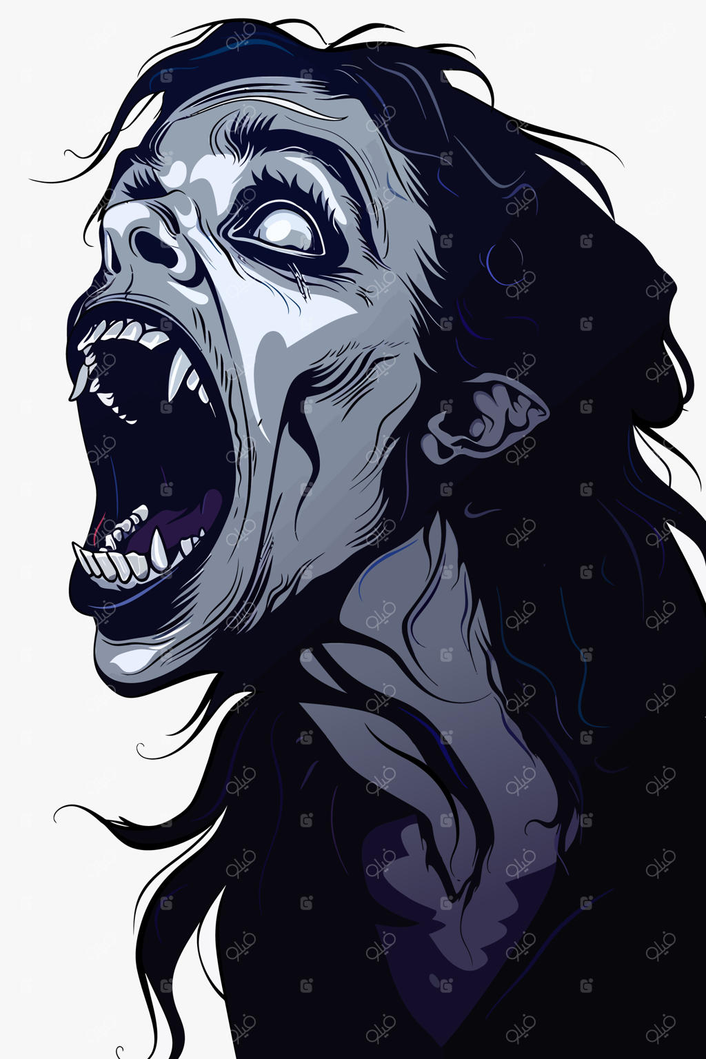 تصویرسازی وکتوری پرتره زامبی