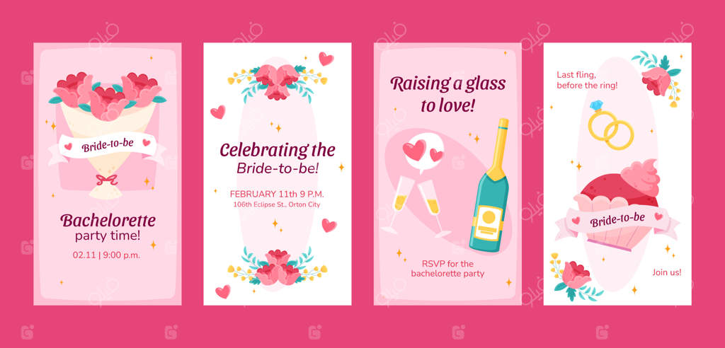 مجموعه استوری‌های اینستاگرام برای مهمانی مجردی دخترانه