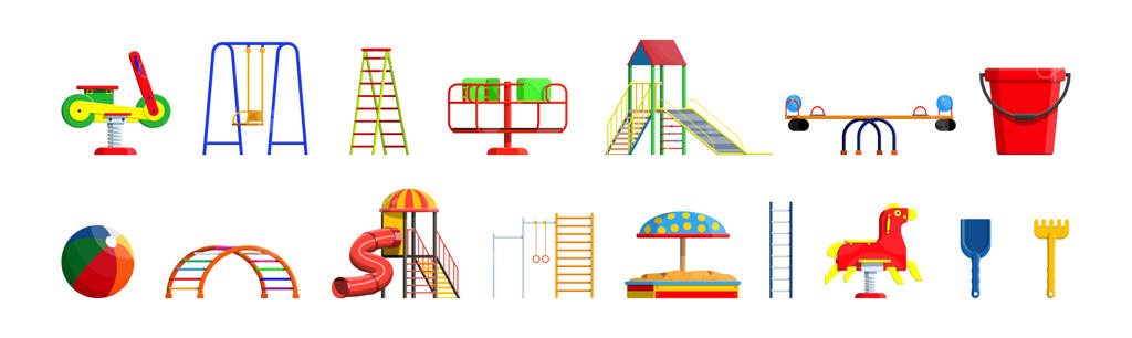 مجموعه المان‌های رنگارنگ زمین بازی