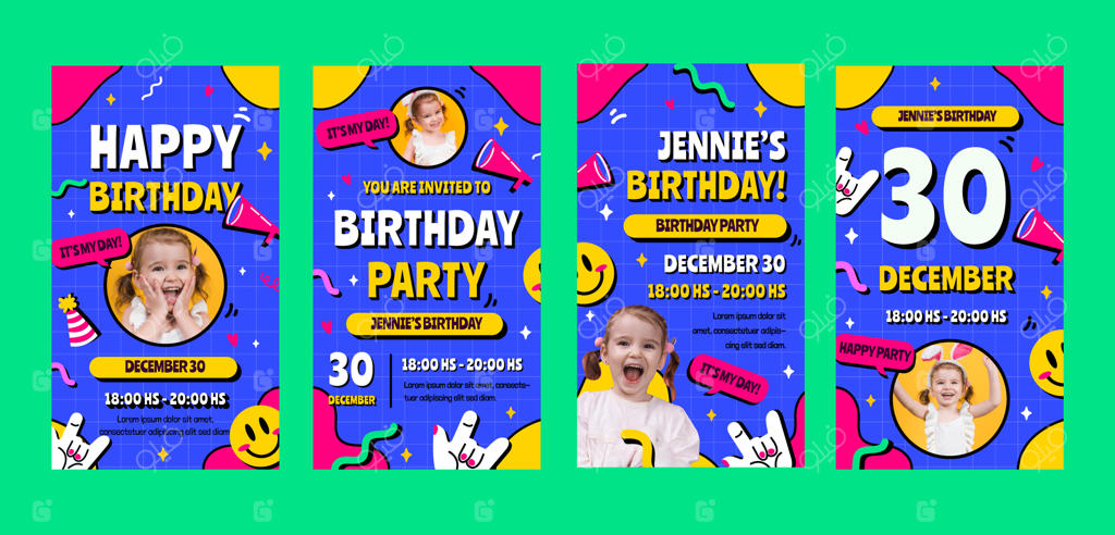 استوری‌های اینستاگرام با طرح‌های دست‌کشیده برای جشن تولد