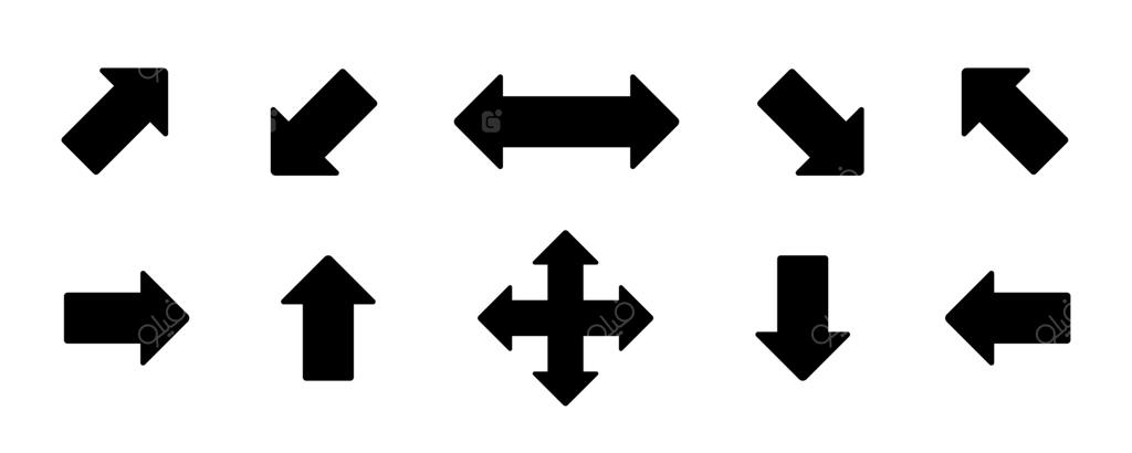 نماد فلش‌ها: مجموعه‌ای از انواع فلش‌ها