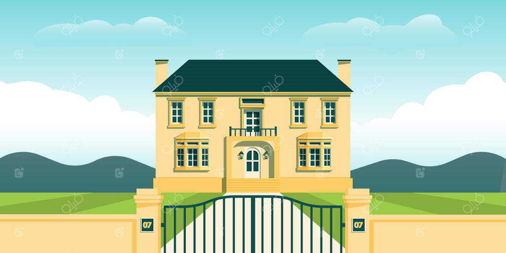 عمارت لوکس با چشم‌انداز کوهستانی