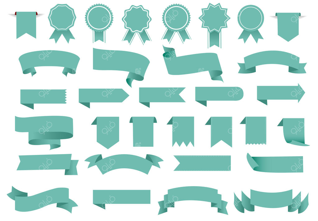 روبان نعنایی جداشده در پس‌زمینه سفید