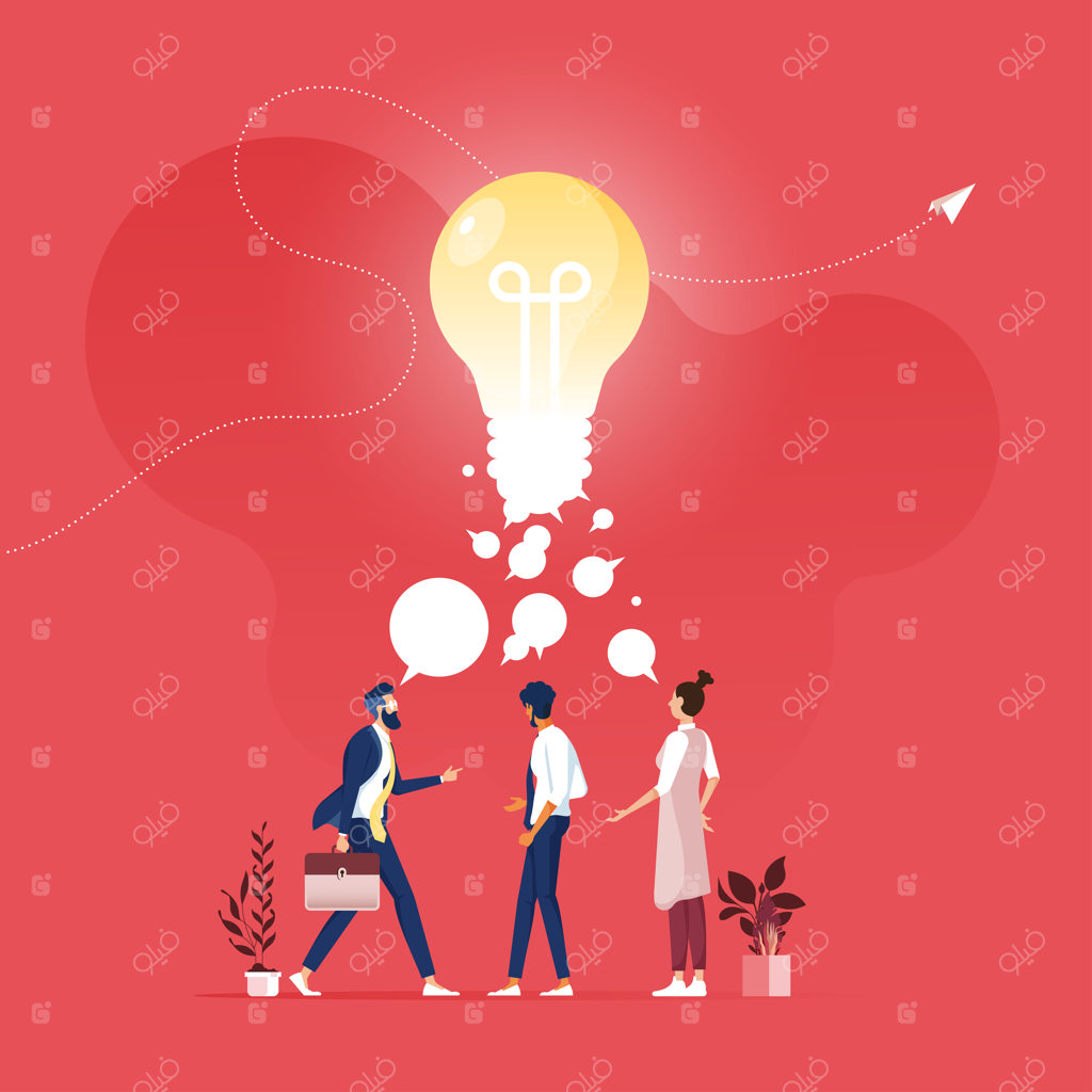 جلسه تیم کاری برای طوفان فکری و اشتراک ایده‌ها
