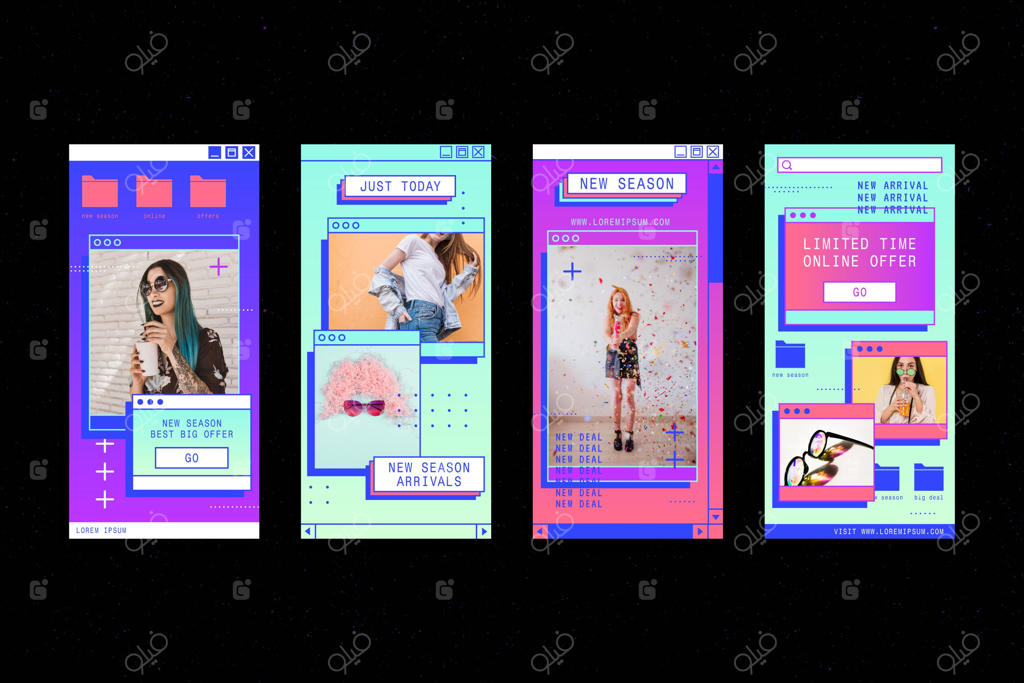 مجموعه استوری اینستاگرام به سبک ویپر ویو خطی