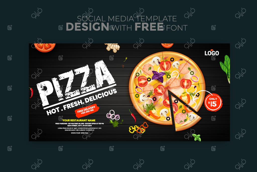 قالب بنر منو غذا برای شبکه‌های اجتماعی