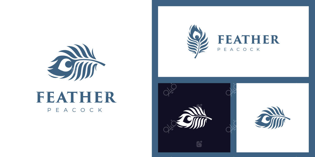طراحی آیکون مدرن پر طاووس: ایده‌ای برای لوگوی زیبای دم حیوانات