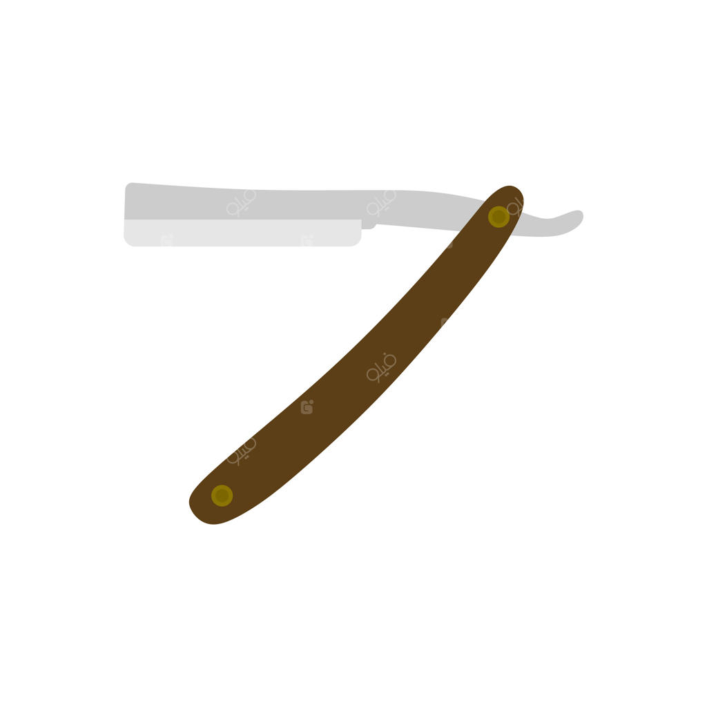 طرح وکتور تخت تیغ سلمانی. نماد تیغ اصلاح. علامت گرافیکی تیغ جداسازی شده در پس زمینه سفید. نماد سلمانی و اصلاح. تیغ قدیمی کلاسیک.