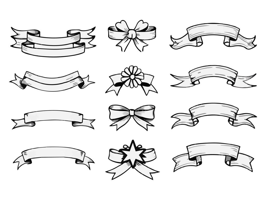 وکتور روبان و بنرهای وینتیج، المان‌های گرافیکی و برچسب‌های ستاره‌ای کلاسیک