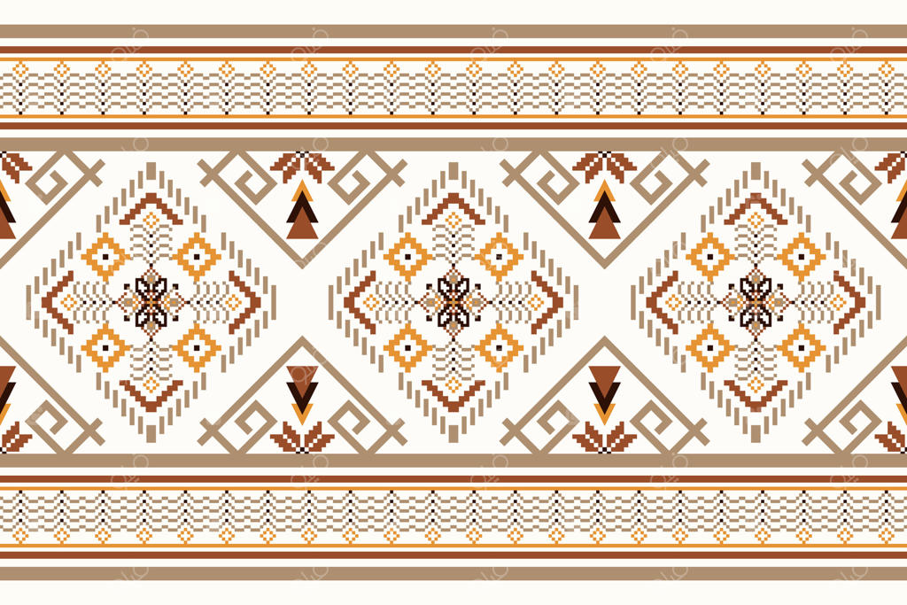 طرح‌های هندسی قومی و شرقی سنتی و پس‌زمینه‌های انتزاعی - الگوهای هندسی گل‌دار.