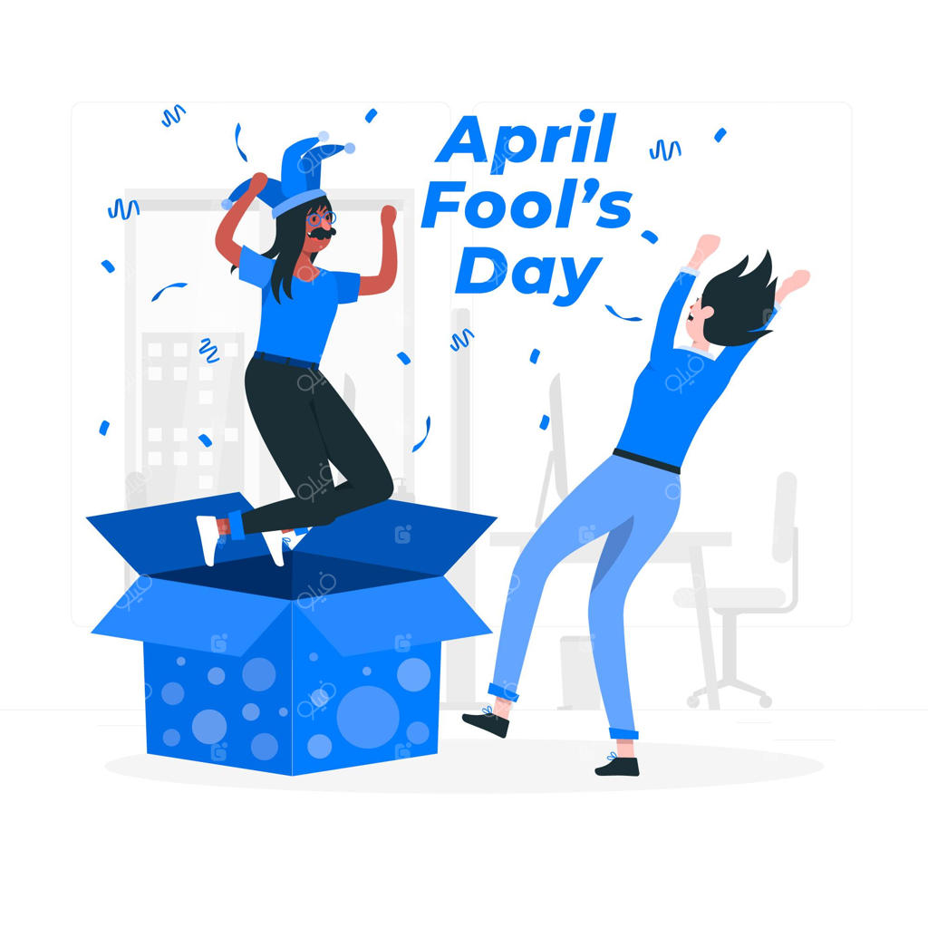 تصویرسازی مفهوم روز اول آوریل (دروغ آوریل)