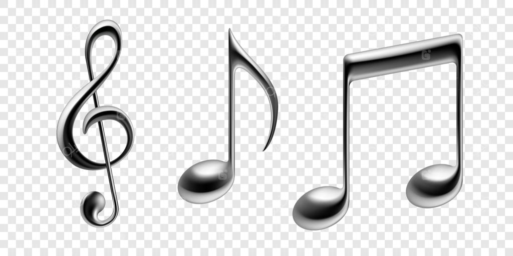 نمادهای متالیک نت‌های موسیقی به‌صورت وکتور