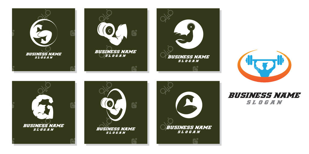 طراحی لوگوی تناسب اندام: تصویر وکتور آیکون