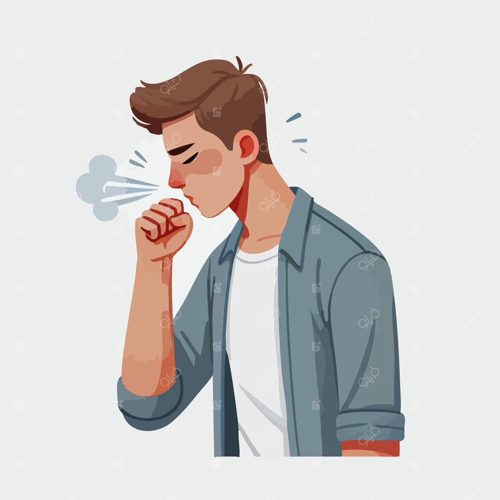 زن جوانی که به‌سختی نفس‌نفس می‌زند و خسته است.