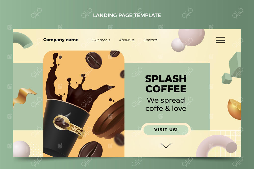 قالب صفحه فرود واقعی برای کافی‌شاپ