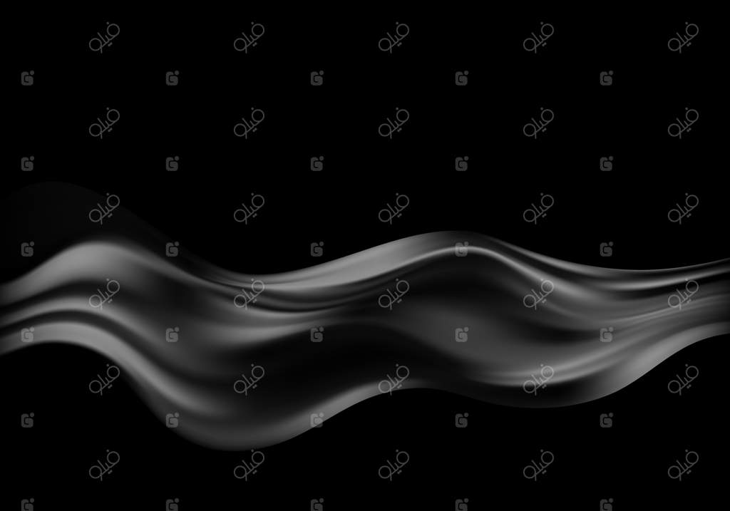 پس‌زمینه انتزاعی وکتور لوکس: موج پارچه یا مایع مشکی