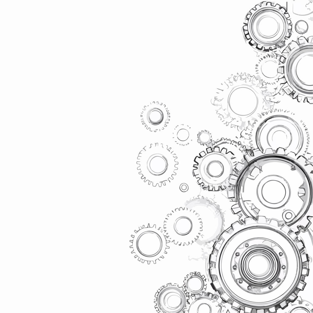 تصویر وکتور چرخ‌دنده‌های صنعتی و پس‌زمینه طرح‌دار