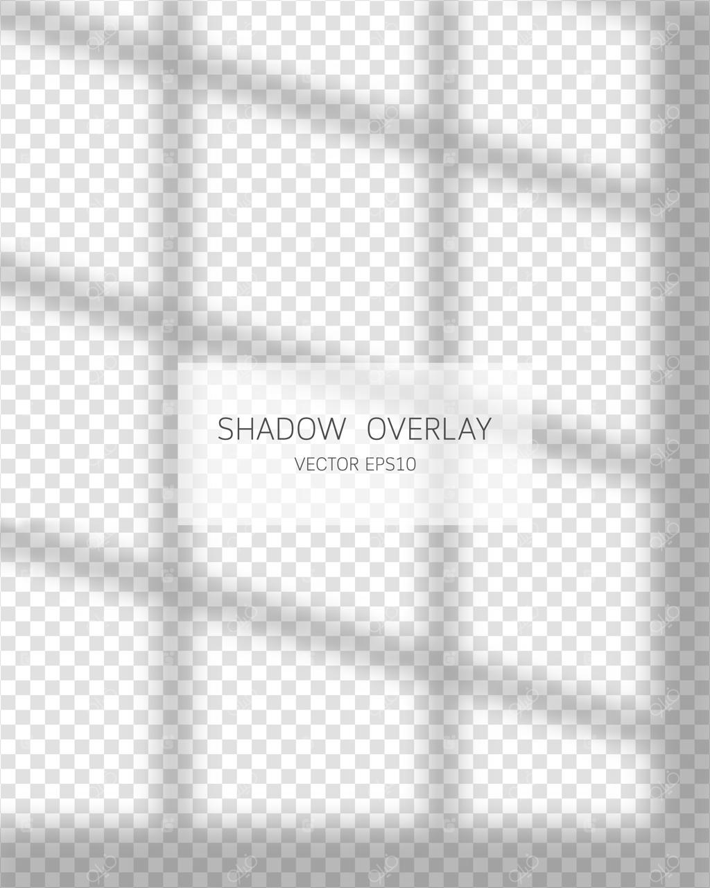 افکت سایه. سایه‌های طبیعی پنجره روی پس‌زمینه شفاف. تصویرسازی.