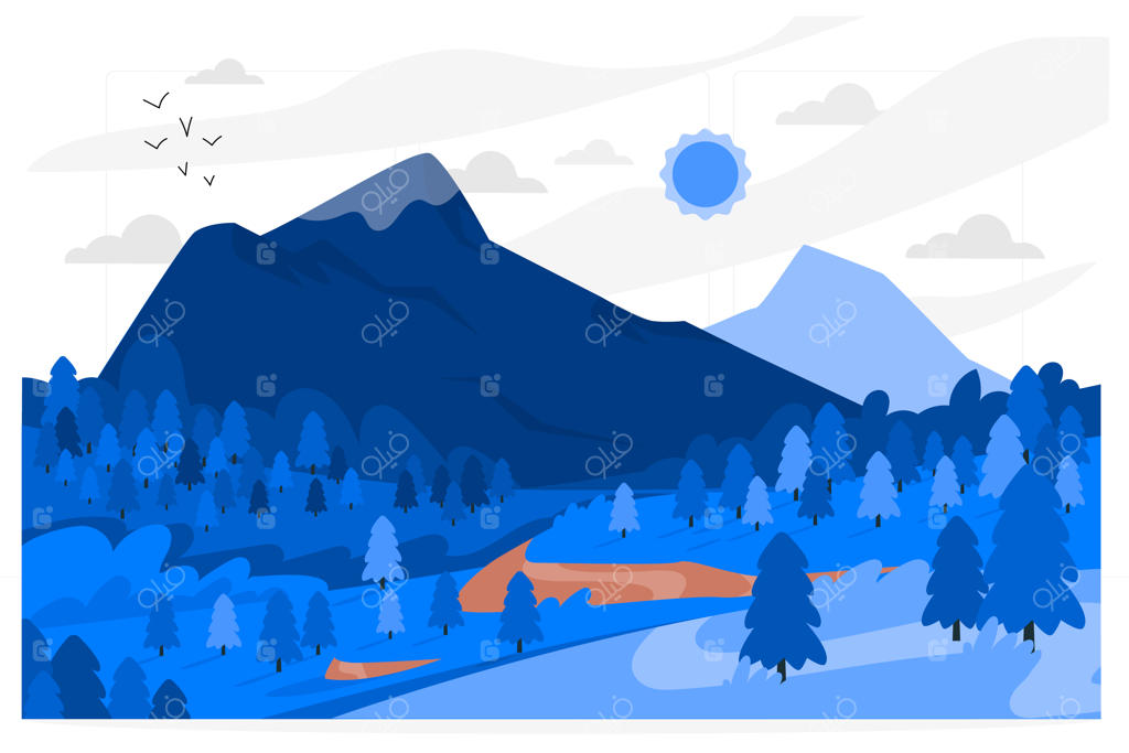 تصویرسازی مفهومی منظره کوهستانی