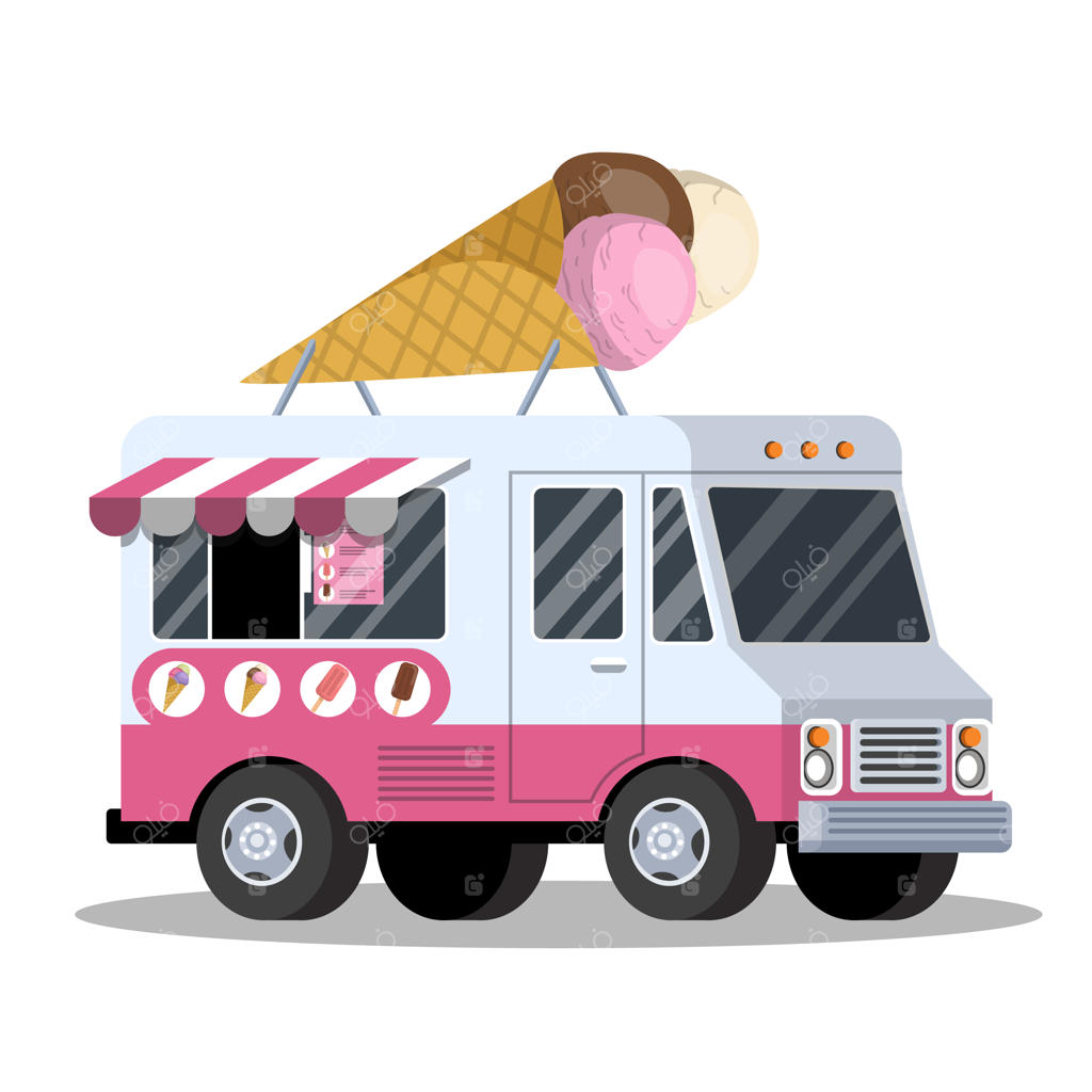 ماشین بستنی‌فروشی - ون با خوراکی‌های شیرین و خوشمزه