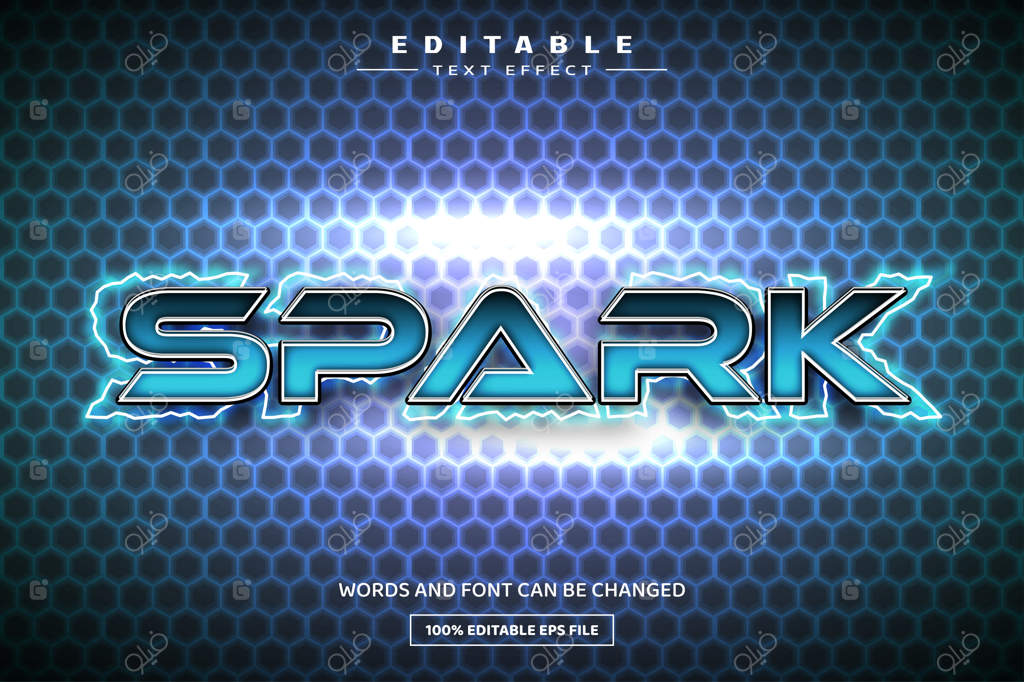 قالب افکت متنی سه‌بعدی قابل ویرایش در اسپارک