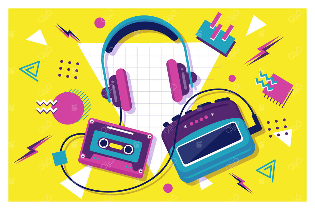 پس‌زمینه نوستالژیک با طراحی تخت