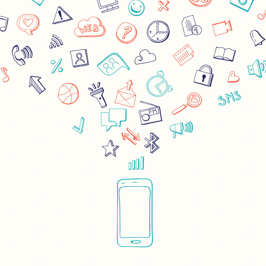 پس‌زمینه با آیکون‌های شبکه‌های اجتماعی