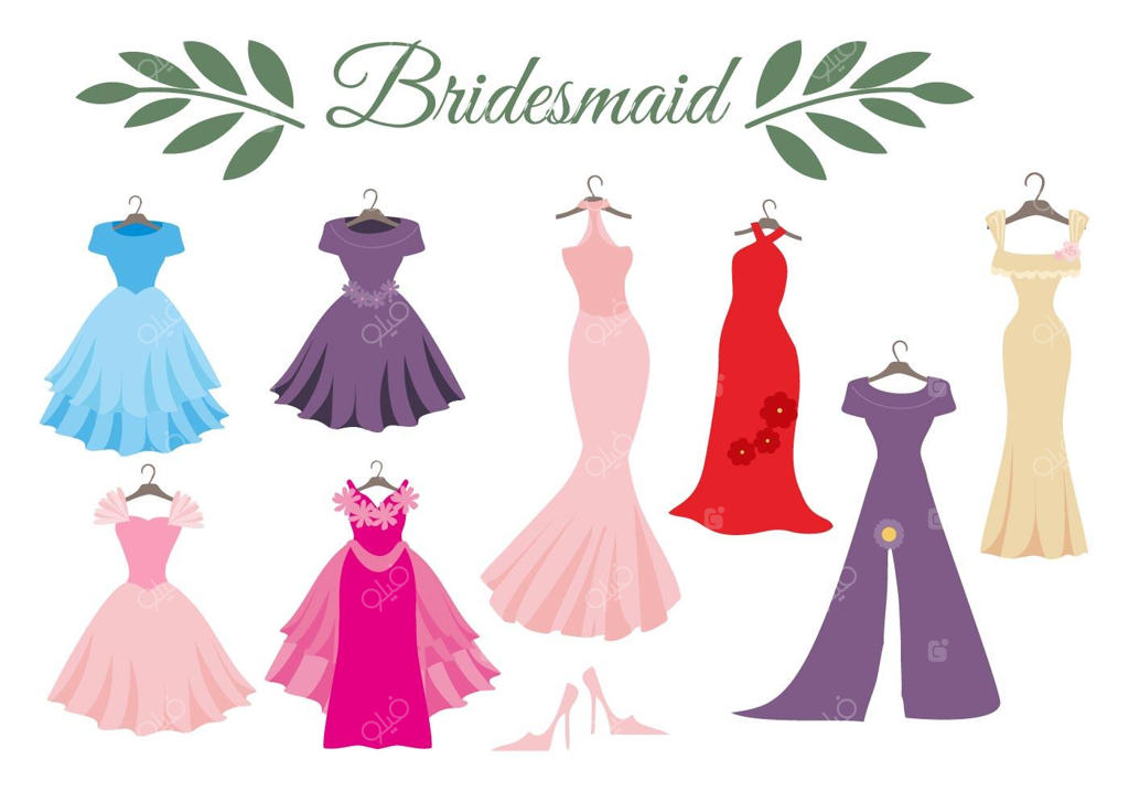 وکتور رایگان لباس عروس ساقدوش‌ها