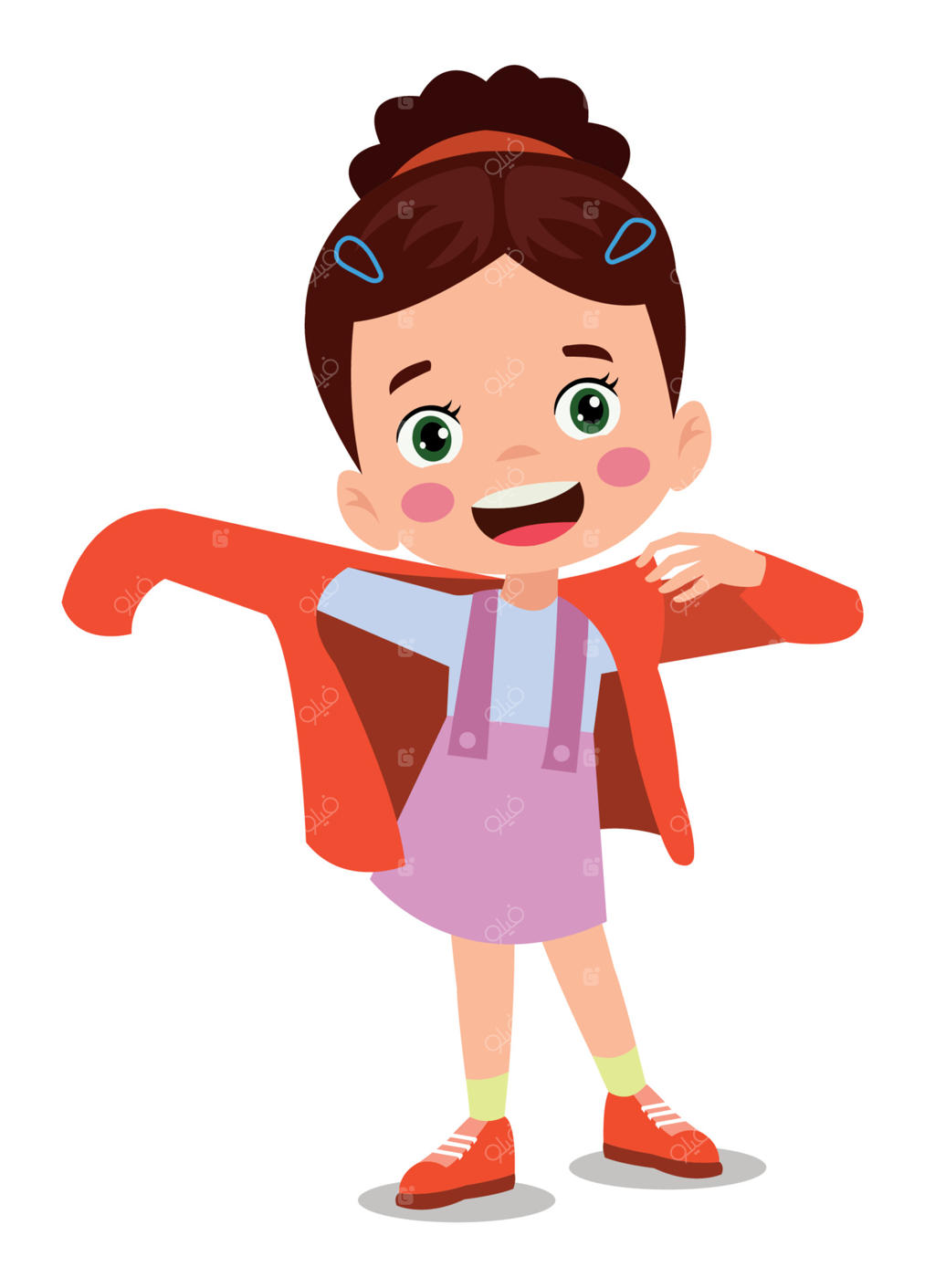 پسر بچه ناز که روزانه لباس می‌پوشه و آماده میشه