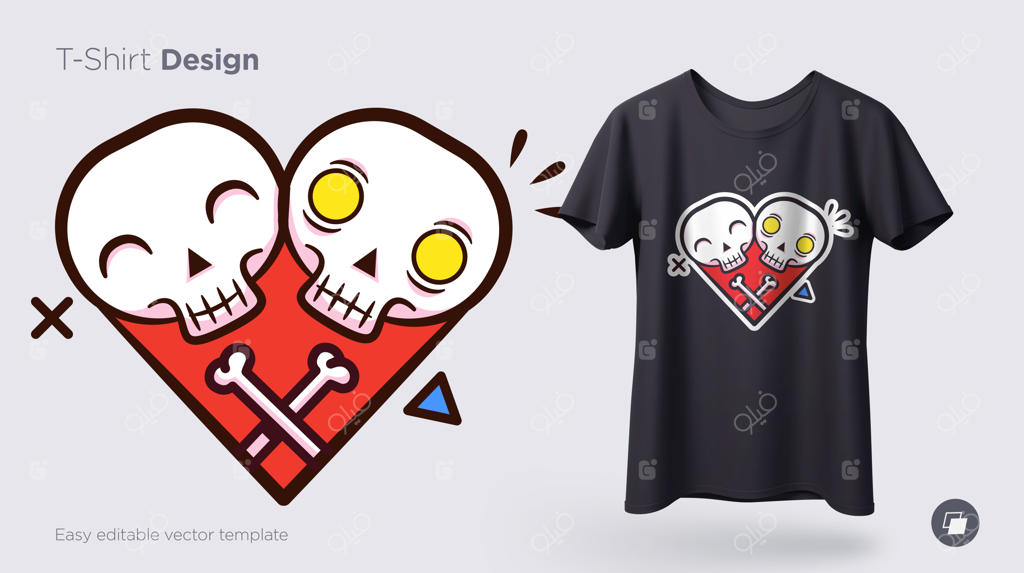 طرح بامزه اسکلت: مناسب برای چاپ روی تیشرت، سویشرت و سوغاتی‌ها! وکتور