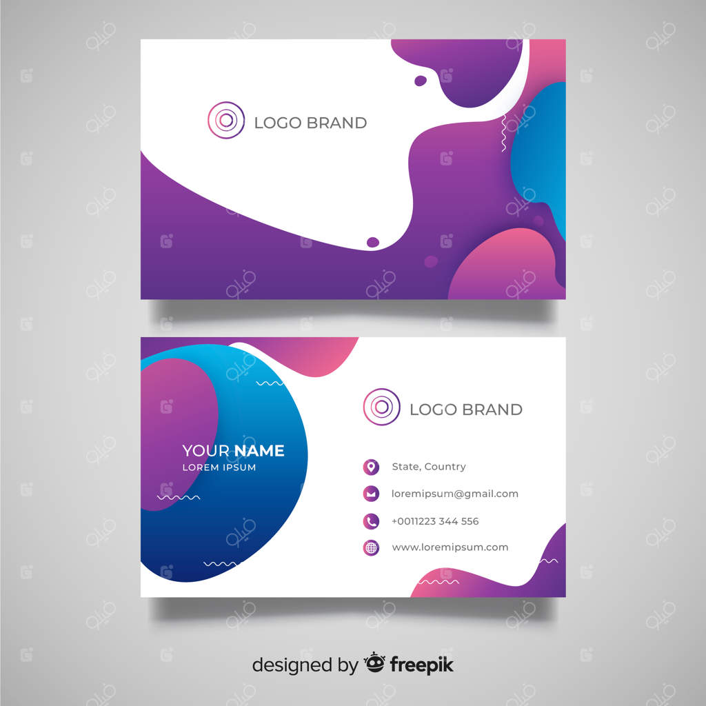 قالب کارت ویزیت با طرح‌های انتزاعی