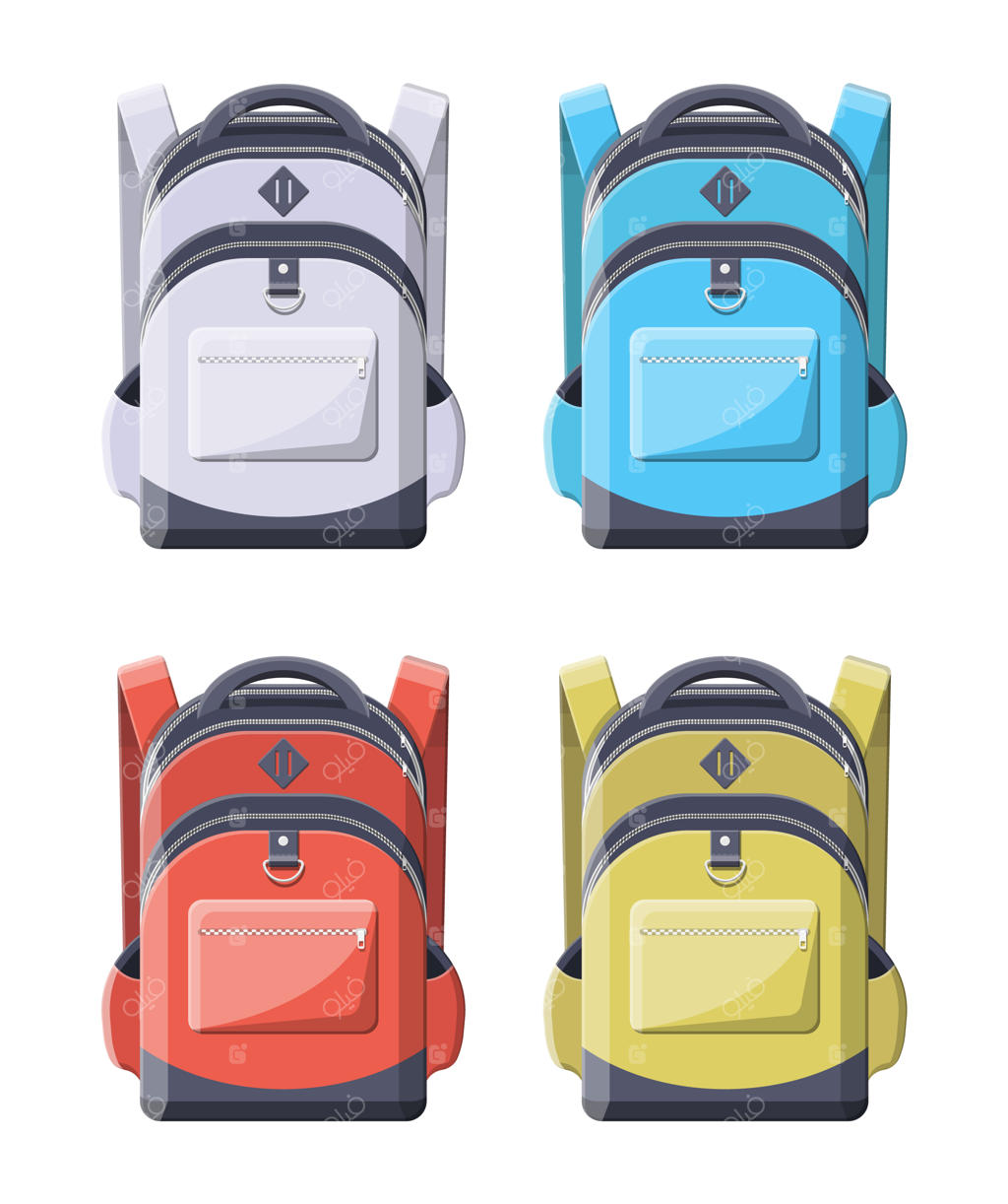 کوله‌پشتی‌های رنگارنگ مدرسه؛ بازگشت به مدرسه. کوله‌پشتی مناسب برای مدرسه، تحصیل، سفر، کوهنوردی و کار. کیف کوله‌ای، کیف مدرسه، چمدان و بار سفر.