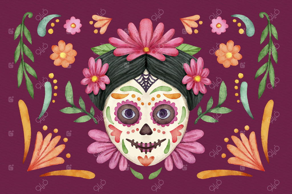 پس زمینه آبرنگی روز مردگان