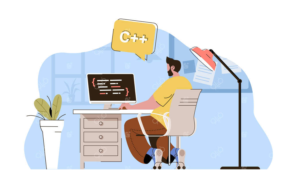 برنامه‌نویس مفاهیم مهندسی نرم‌افزار و ایجاد اپلیکیشن‌ها با کامپیوتر کار می‌کند