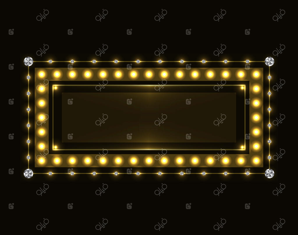 قاب نئون طلایی براق